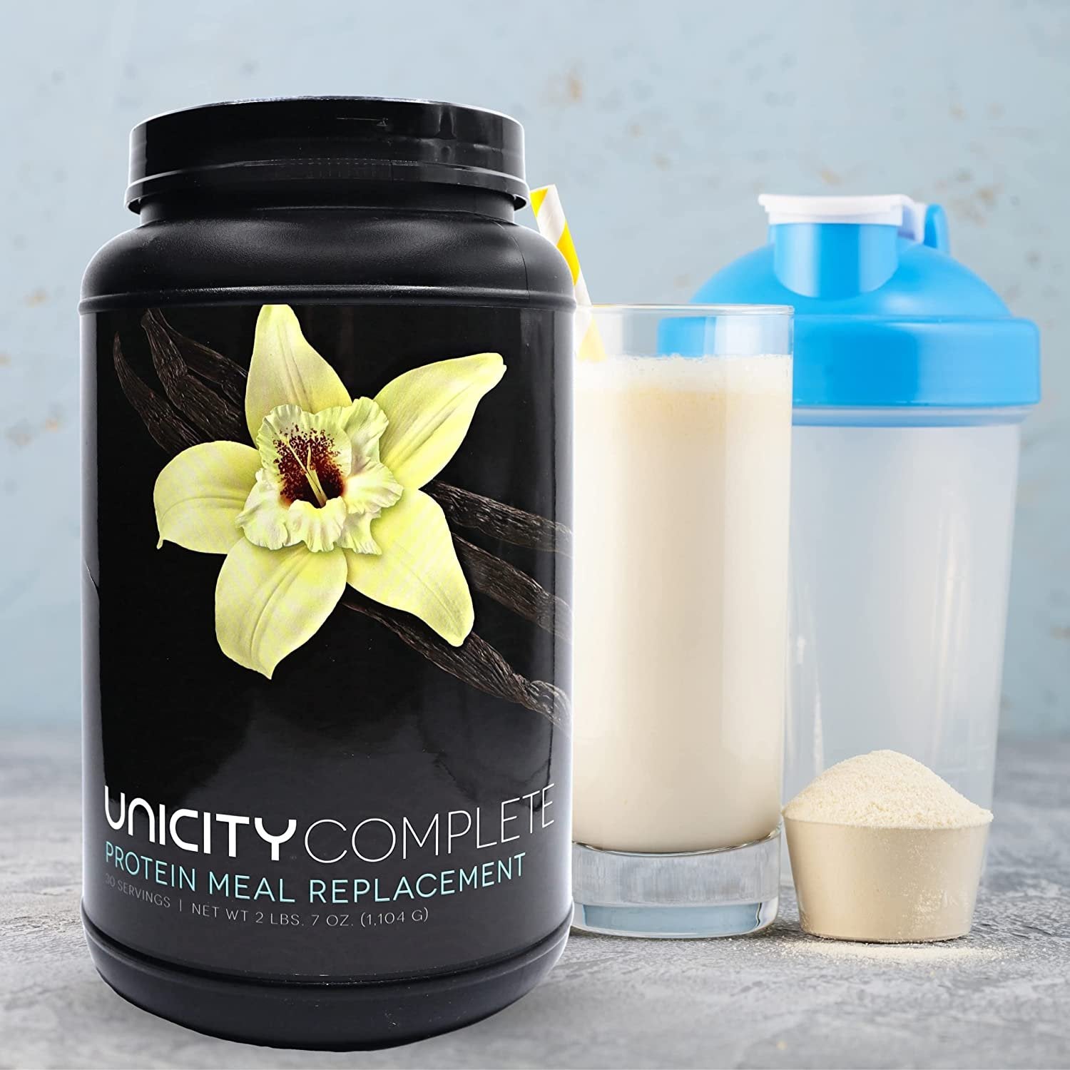 Unicity Complete Vanilla Protein Meal Replacement - Protein Shake Drink Mix with Stevia Extract - Gluten Free - Vanilla Flavored - 30 Servings (2 Lbs 7 Oz)