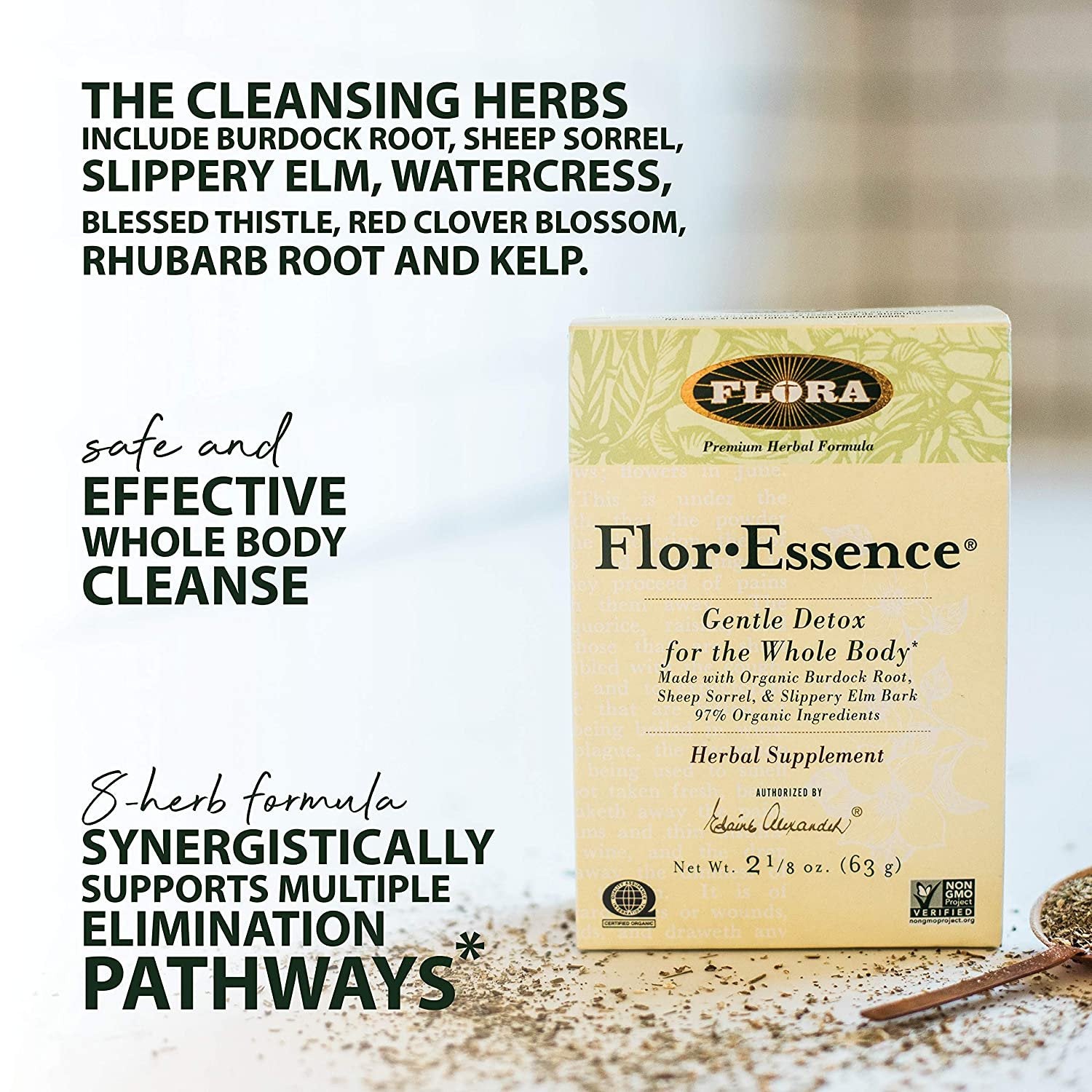 FLORA - FlorEssence Dry Tea Blend, Gentle Detox & Cleanse, 2.2 Oz
