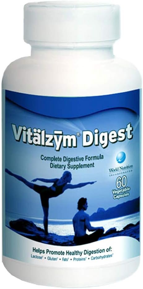 Vitalzym Digest | Powerful Digestive Enzyme Formula, Naturally Boosts Breakdown of Complex Proteins, Fats, Carbohydrates and Promotes Normal Metabolism | Increases Wellbeing & Gut Health (60 Capsules)