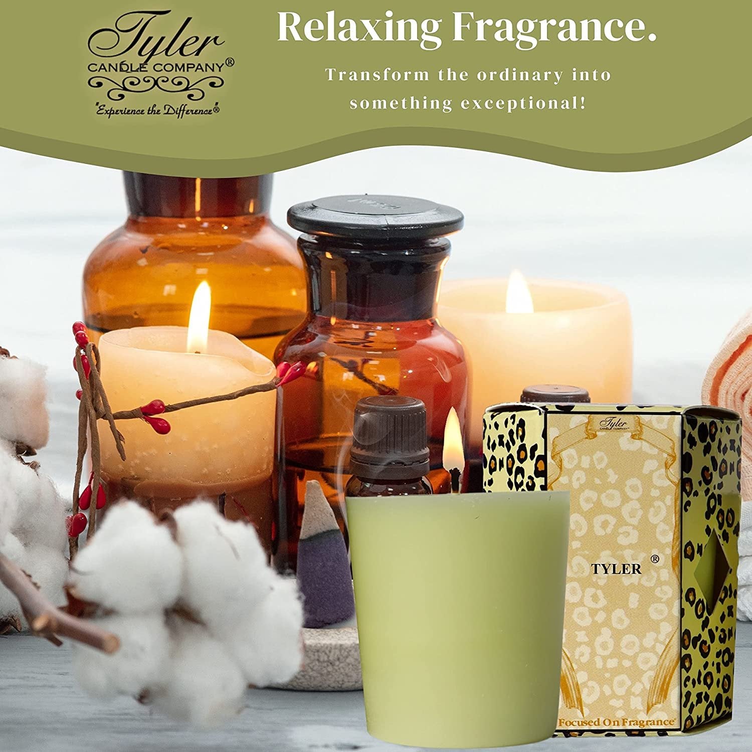 Tyler Candle Company Tyler Scent Votive Candles - Luxury Scented Candle with Essential Oils - 4 Pack of 2 oz Small Candles with 15 Hour Burn Time Each - with Bonus Key Chain