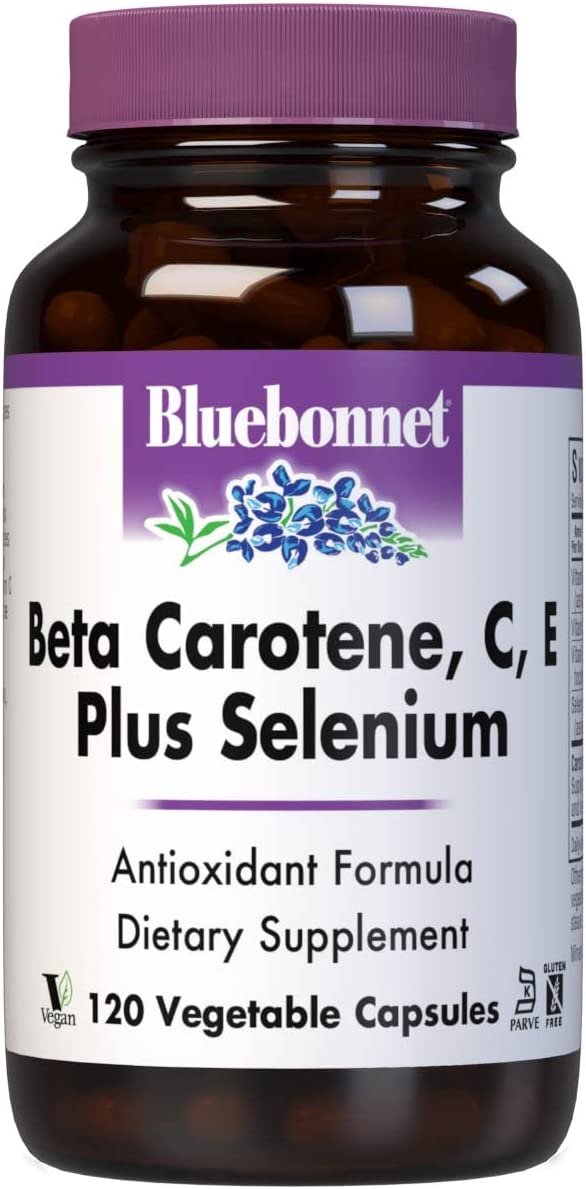 BlueBonnet Beta Carotene C and E Plus Selenium Vegetarian Capsules, 120 Count, White