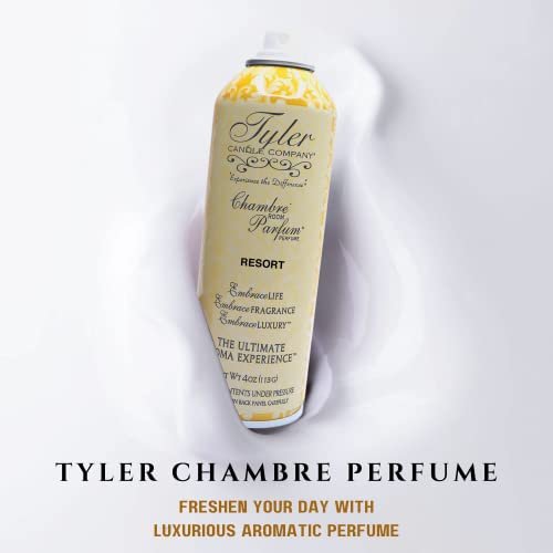 Tyler Candle Company Resort Signature Fragrance Chambre Parfum - Luxury Scent Air Freshener Spray - The Ultimate Aromatic Experience - Home Essentials - 6 Pack of 4 Oz Container with Bonus Key Chain