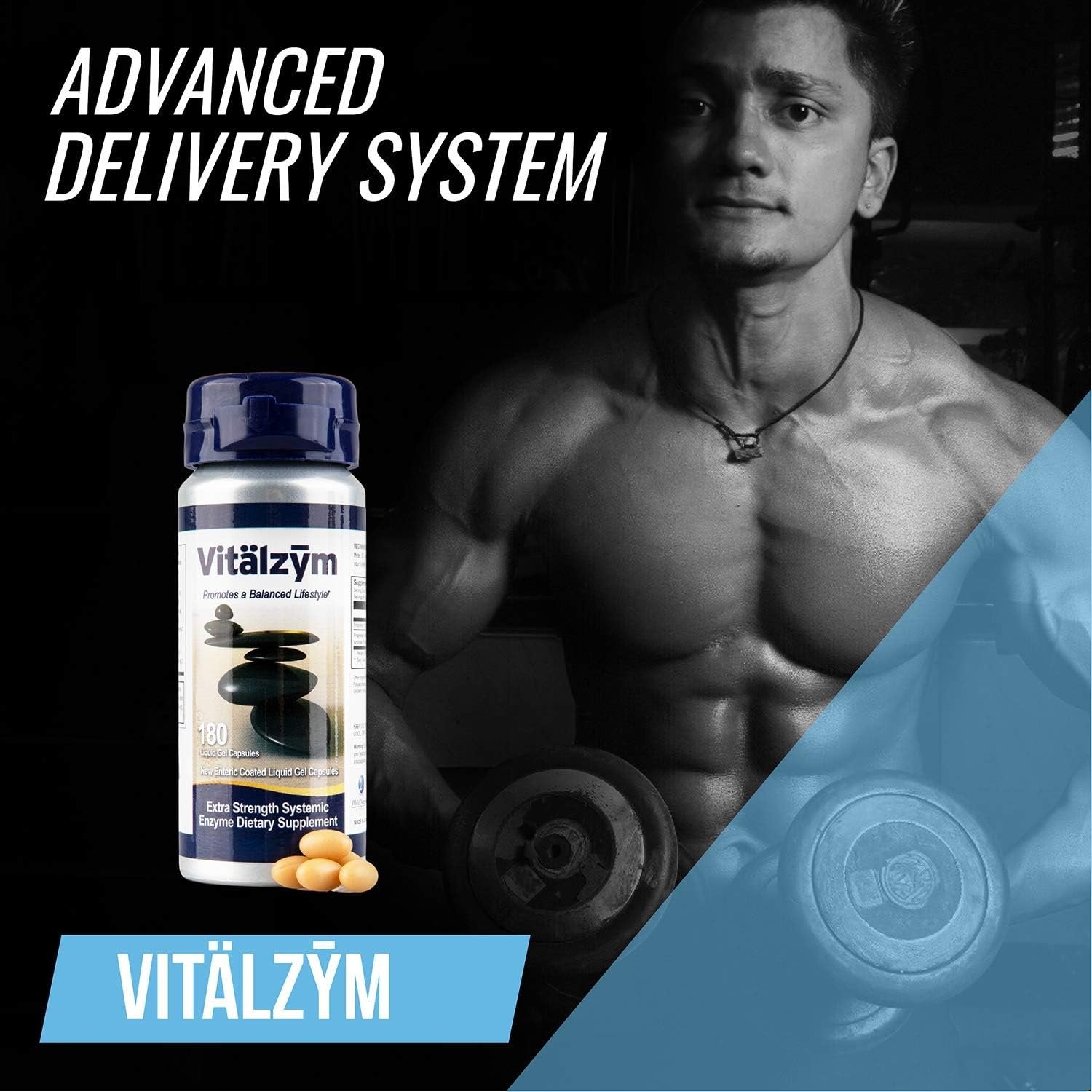 VITÄLZYM Proteolytic Systemic Enzymes Liquid Gel Capsules with Serrapeptase, Immune and Joint Support, Natural Ache Relief Plus Fertility Supplement - Pack of 1
