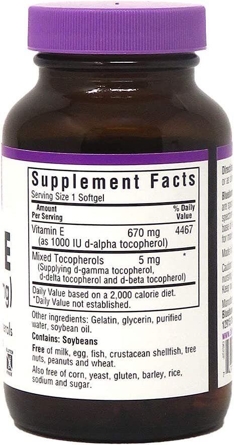 BlueBonnet Vitamin E 1000 IU Mixed Softgels, 50 Count