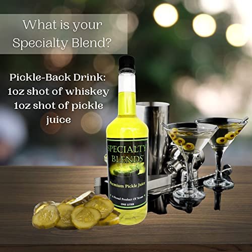 Specialty Blends Pickle Juice - Premium Pickle Juice for Leg Cramps, Freeze Pops, Drink Mixer, Gluten Free, Keto Friendly, Natural Electrolyte (2 Pack) 1L with Bonus Key Chain