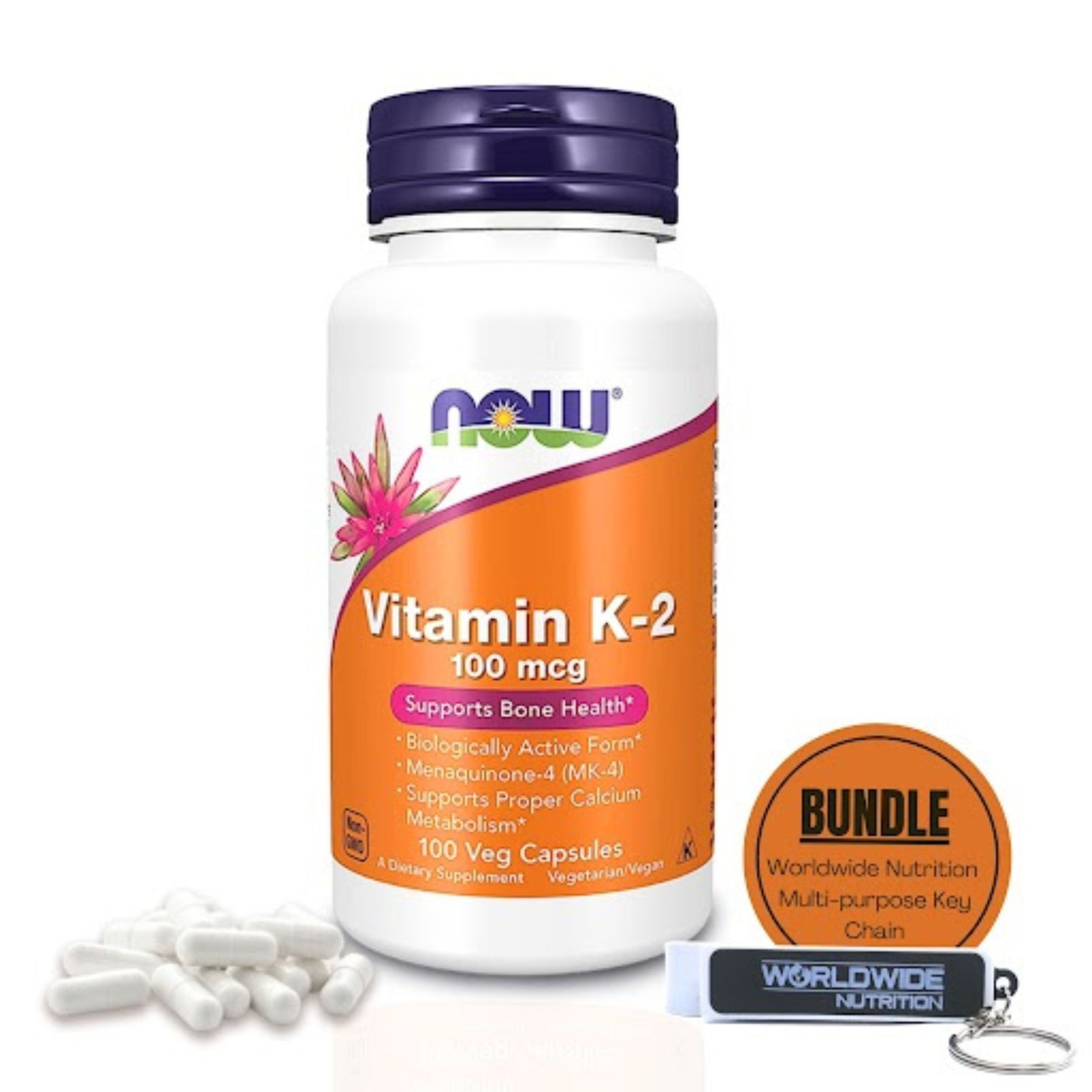 NOW Supplements, Vitamin K-2 100 mcg, Menaquinone-4 (MK-4) - Vitamin K Supplements for Resilient Bone Health - Biologically Active Bone Support w/ K2 Vitamin Supplement - 100 Vegan K2 Vitamin Capsules