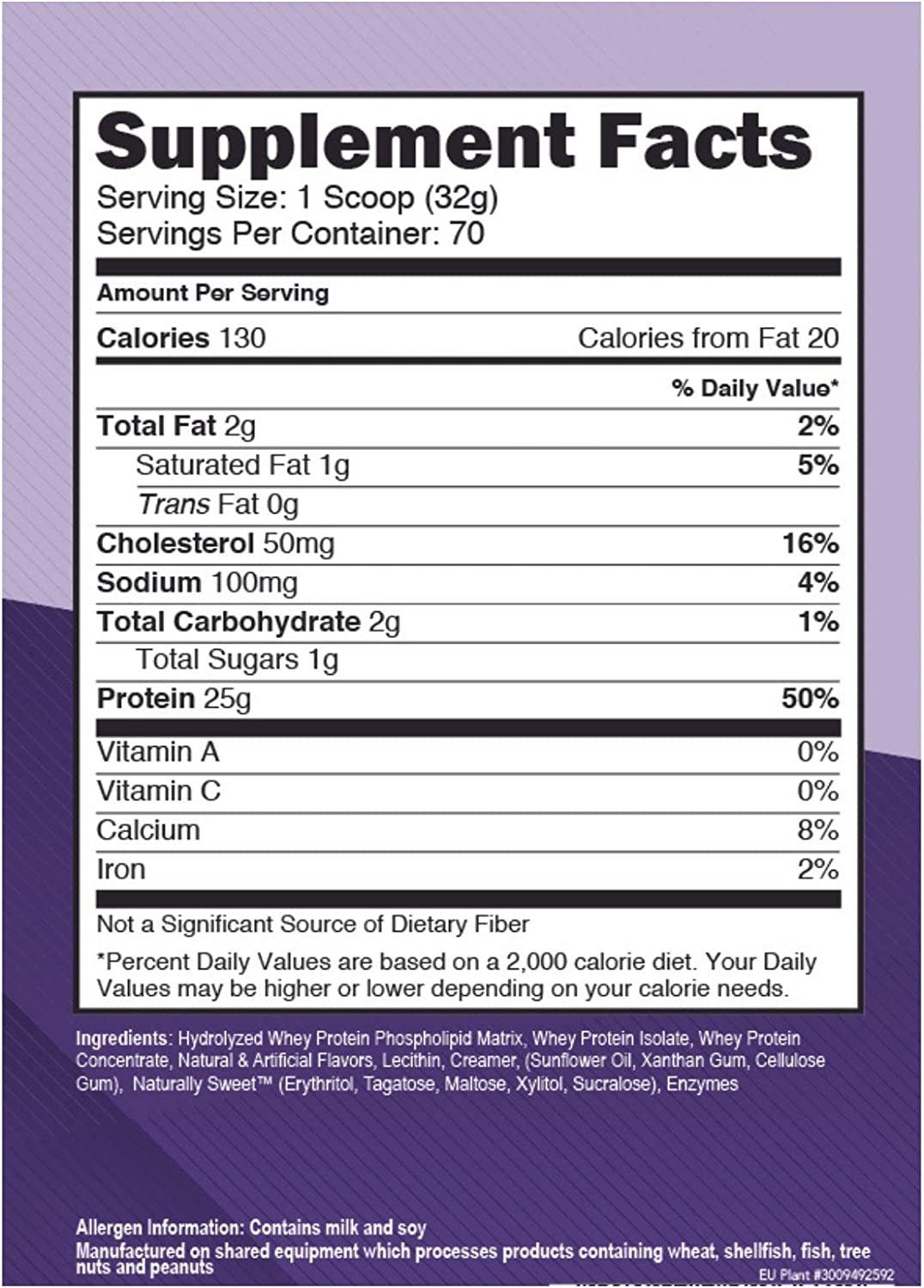 EAS 100% Platinum Whey Protein Powder - Anti Catabolic - 25g Protein