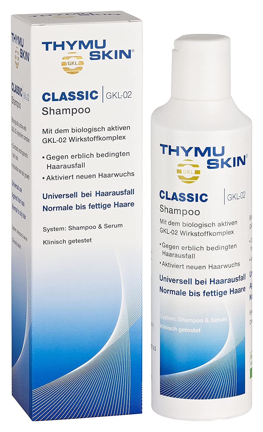 THYMUSKIN Classic - Hair Care Peptides Shampoo (Step #1) for Hair Growth Due to Hair Loss - for Normal to Oily & Greasy Hair and Scalp Condition