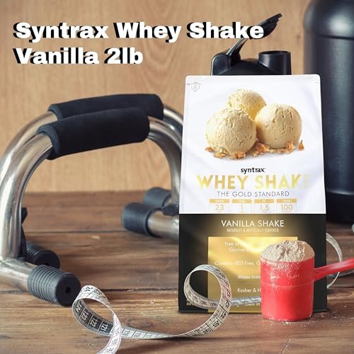 Syntrax Bundle, 2 Items Whey Shake Vanilla Shake, Native Grass-Fed Wholesome Denatured Whey Protein Concentrate with Glutamine Peptides 2 Pounds with Worldwide Nutrition Keychain