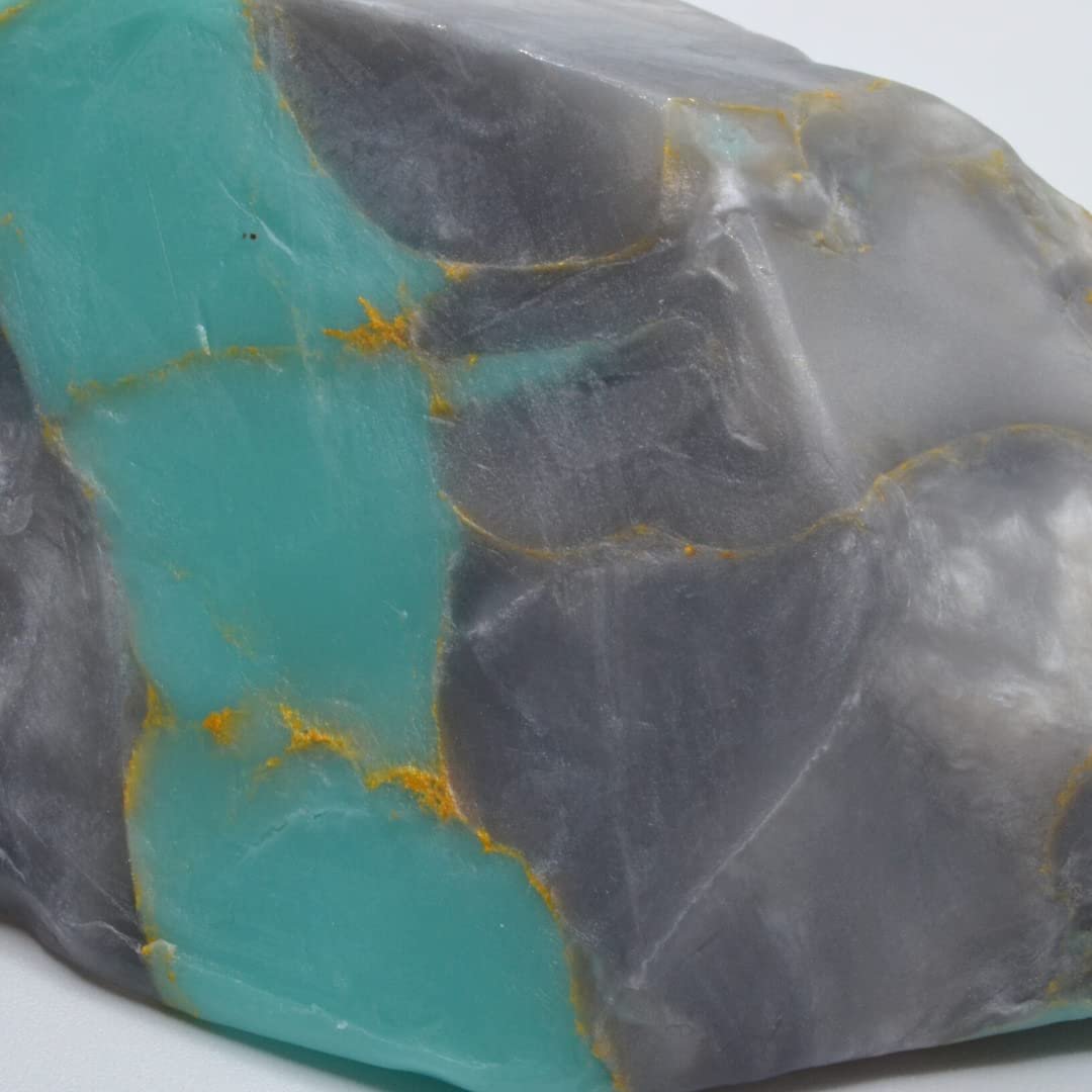 SoapRocks TS Pink Turquoise in Silver - Jewel Line - Soap That Looks Like a Rock - 6 oz Calendula Gardenia and Peach Scent
