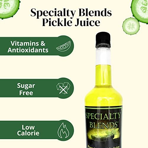 Specialty Blends Pickle Juice - Premium Pickle Juice for Leg Cramps, Freeze Pops, Drink Mixer, Gluten Free, Keto Friendly, Natural Electrolyte (2 Pack) 1L with Bonus Key Chain
