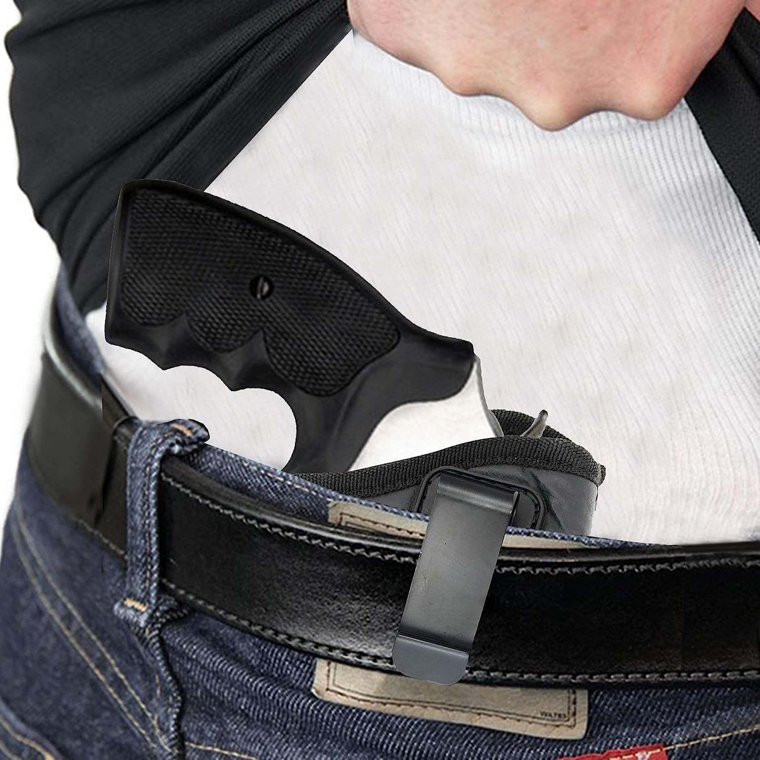 IWB Revolver Holster by Houston - ECO Leather Concealed Carry Soft Material - Suede Interior for Protection - (Right) FITS:Revolvers K,L,M & N Frames,5 & 6 Shots,3.5" to 4.5" Barrel. (CHP-62-RH)