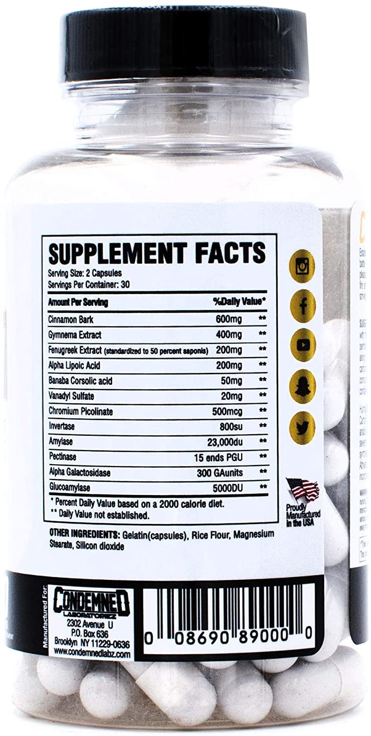 Condemned Labz, HUMASLIN, Glucose Disposal, Carb-Compliment, Limit Fat Gain Supplement - 60 Capsules