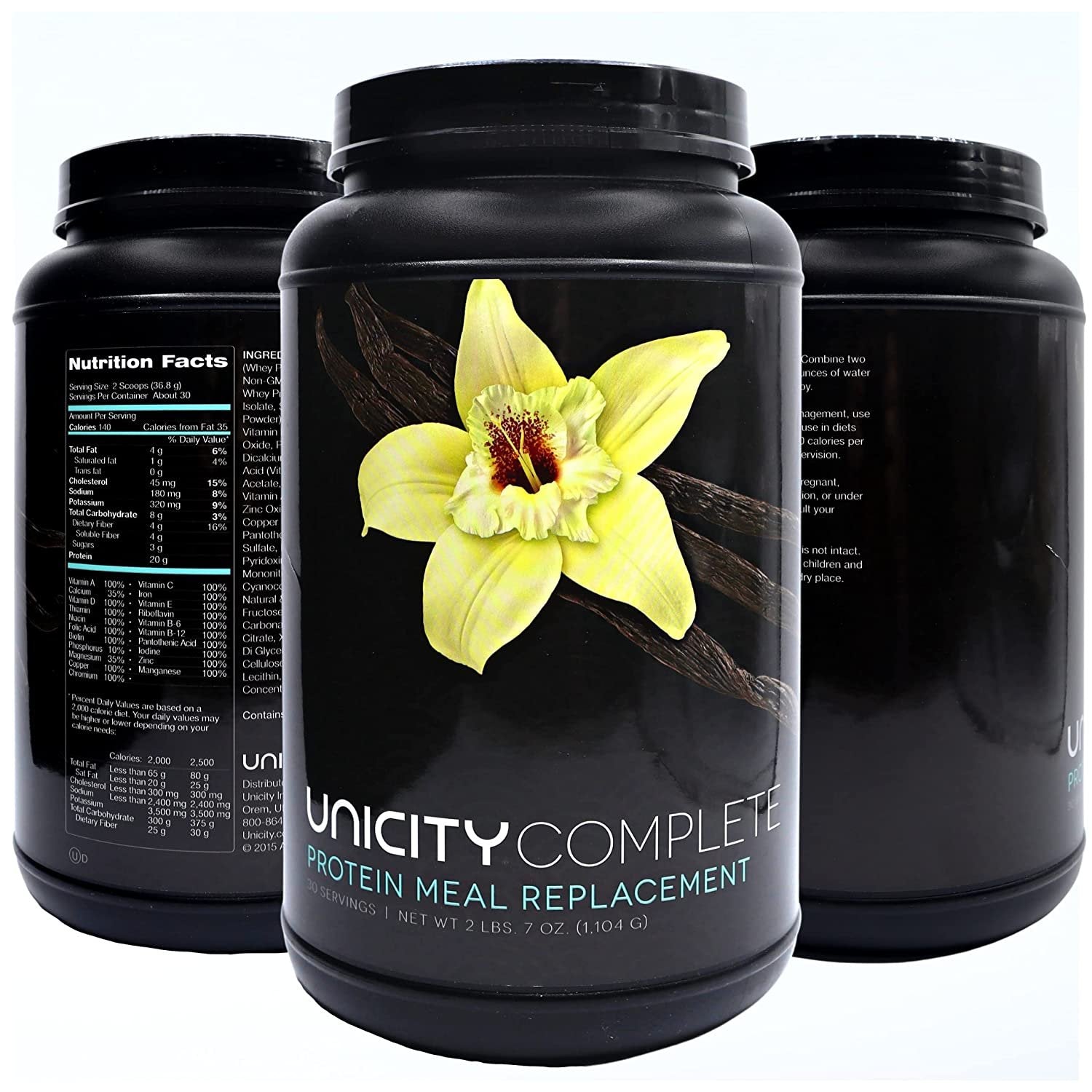 Unicity Complete Vanilla Protein Meal Replacement - Protein Shake Drink Mix with Stevia Extract - Gluten Free - Vanilla Flavored - 30 Servings (2 Lbs 7 Oz)