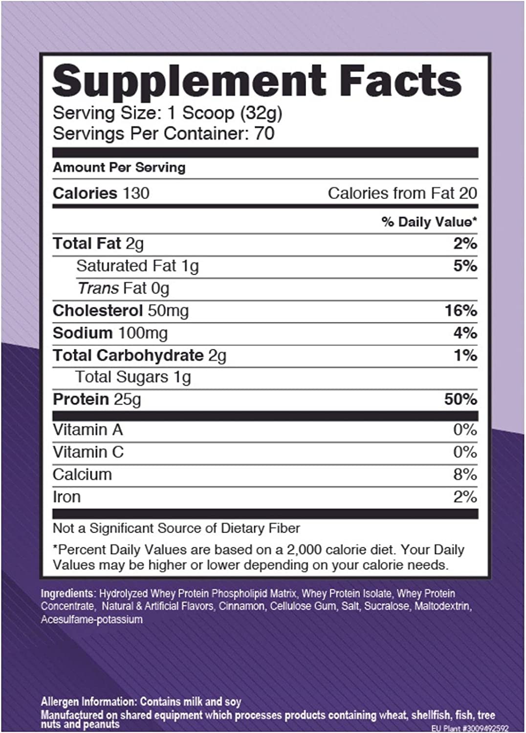 EAS 100% Platinum Whey Protein Powder - Anti Catabolic - 25g Protein