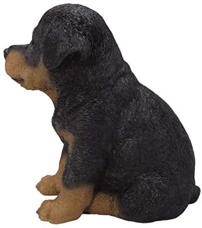 Pacific Giftware PT Realistic Look Black and Tan Rottweiler Puppy Dog Home Decorative Resin Figurine