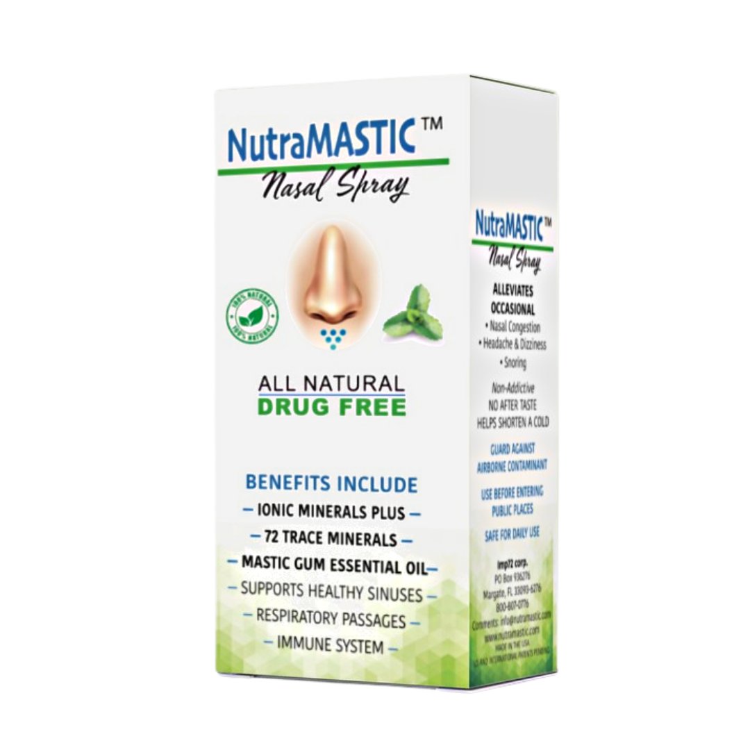 NutraMASTIC Nasal Spray , 100% All Natural, Non-Addictive, Safe Nasal Congestion, Headache, and Dizziness. 1 Fl Oz Spray Bottle