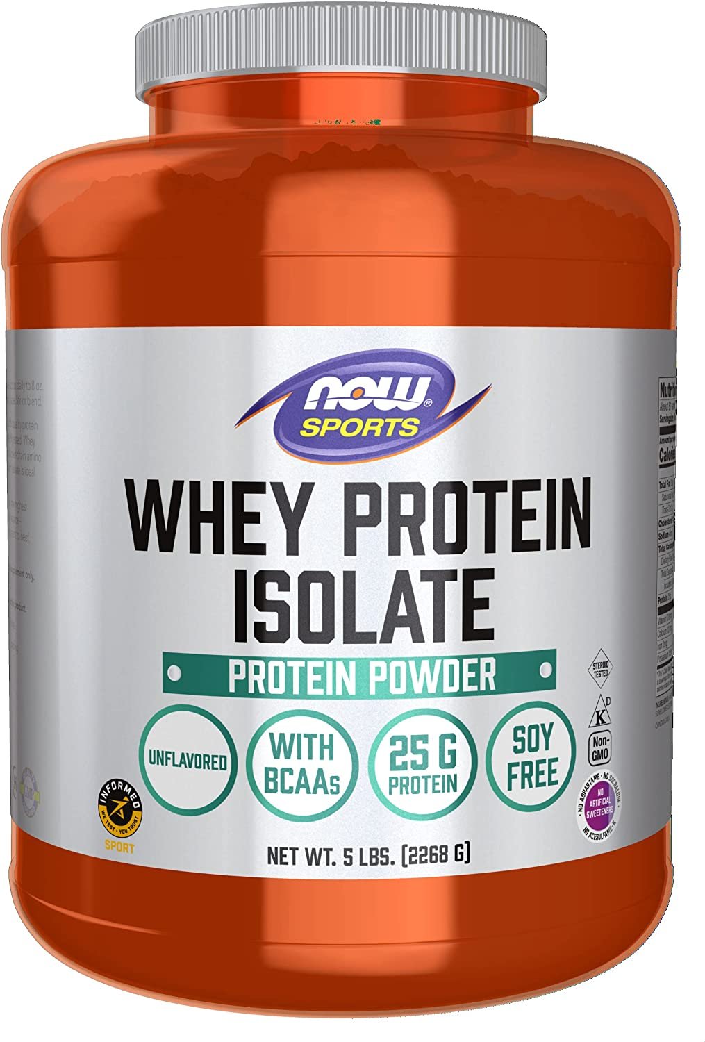 NOW Sports Nutrition, Whey Protein Isolate, 25 g With BCAAs 5-Pound