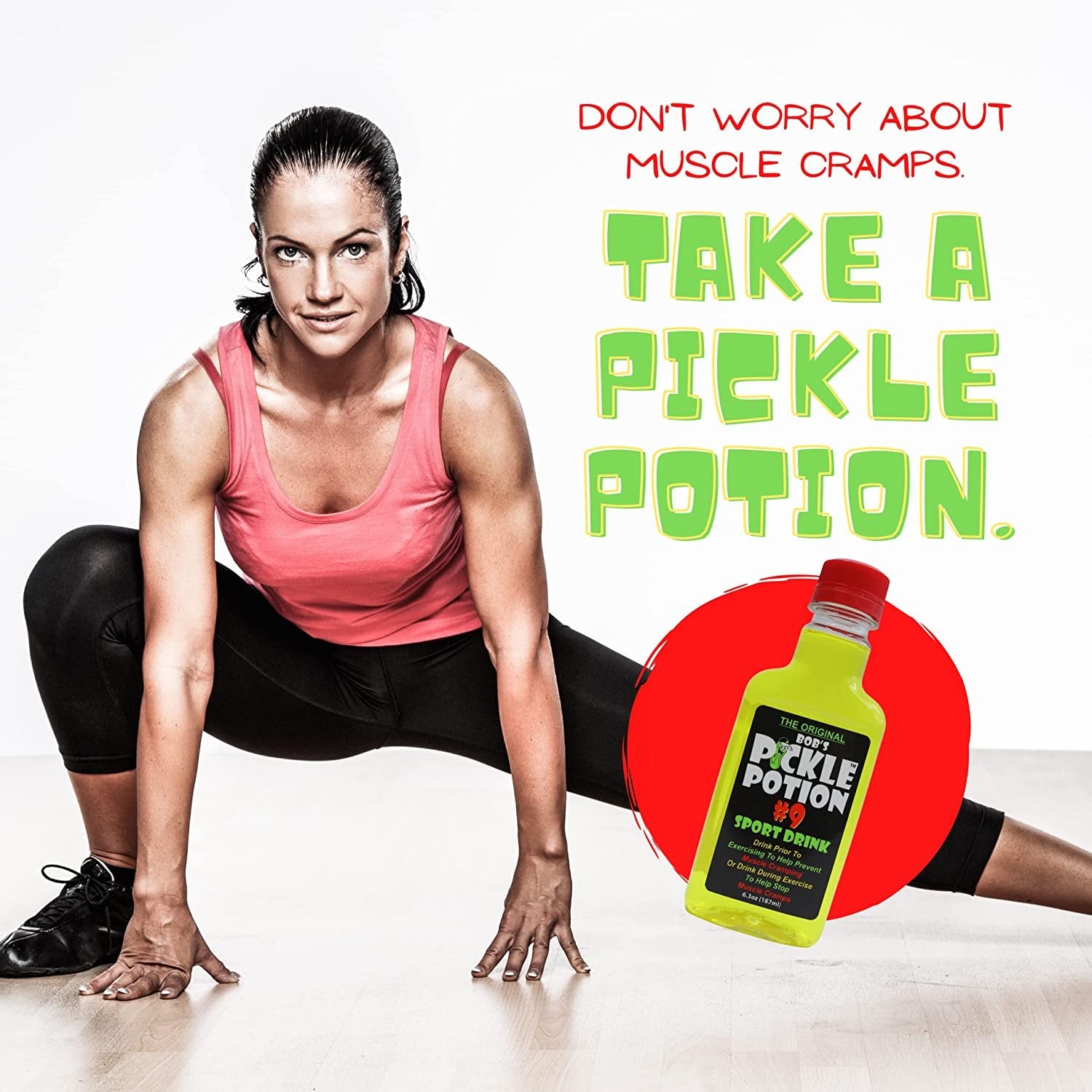 Bob's Pickle Potion #9 Sport Drink - 6.3 Oz 187ml - Individual Pickle Juice Bottles - Sports Drink for Post or Pre Workout - Muscle Cramp Support Pickle Juice Drink