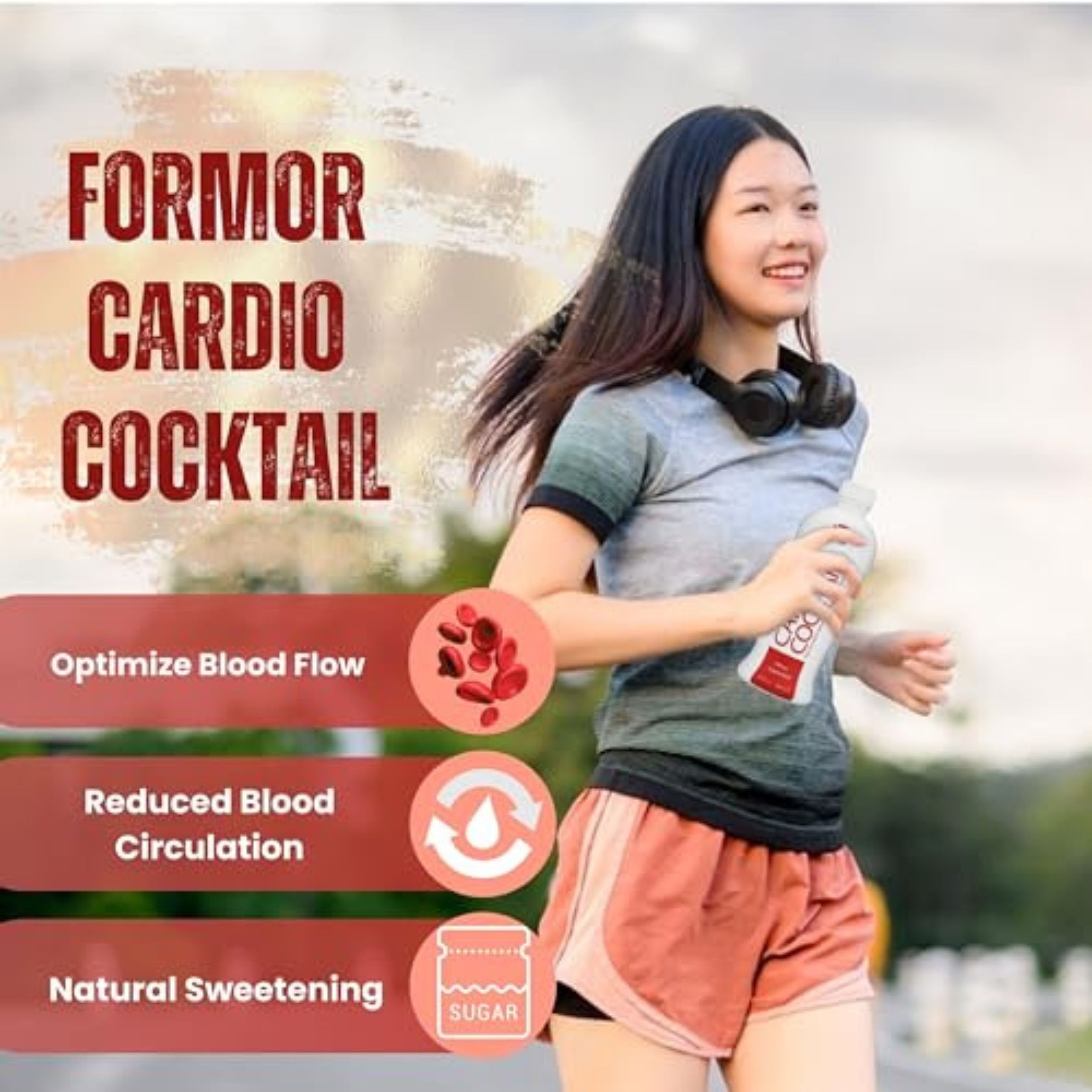 Formor Cardio Cocktail Nitric Oxide Booster with L Arginine L Citrulline Supplement - 1 Count, 32 oz - with Keychain