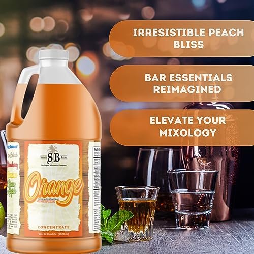 Specialty Blends Orange Flavored Syrup Cocktail Mixer Concentrate, Made with Organic Orange Flavor Syrups For Drinks, 1/2 Gallon (Pack of 1) - with Bonus Worldwide Nutrition Multi Purpose Key Chain