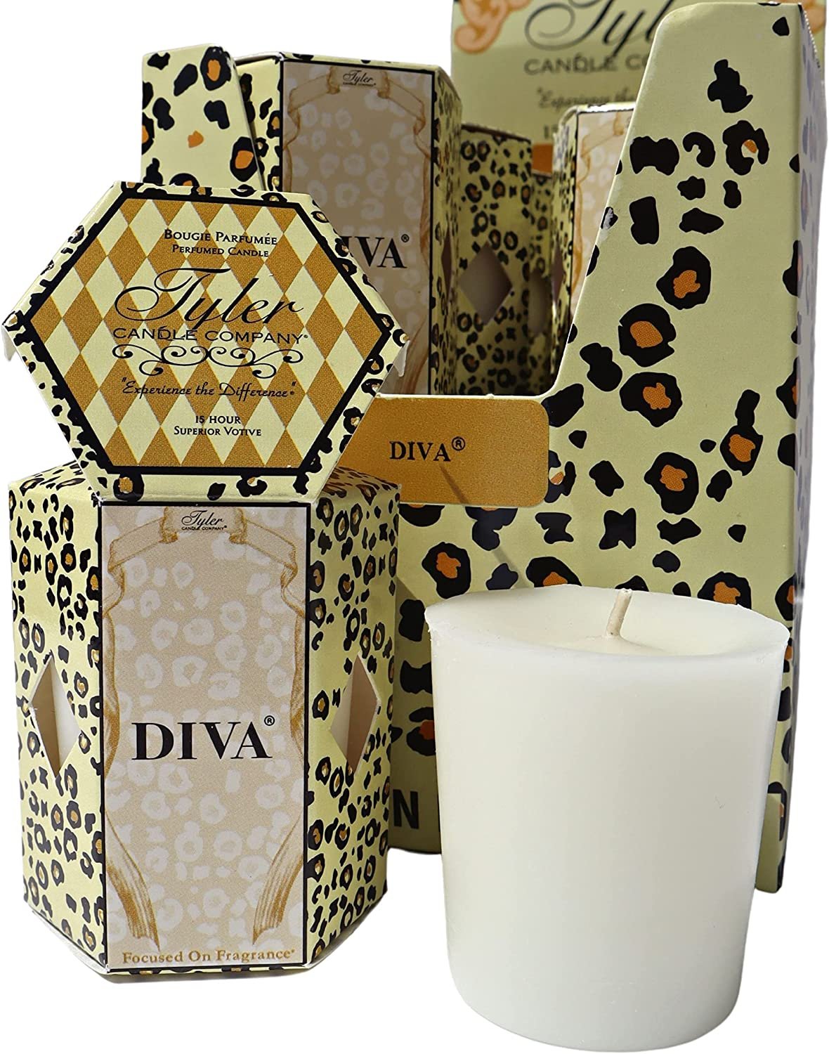 Tyler Candle Company, Diva Superior Votive Candles, Ultimate Aromatherapy Experience, Luxury Scented Candle with Essential Oils, Case of 16 Tyler Small Candles, 2 oz and 15 Hr Burn Time Each