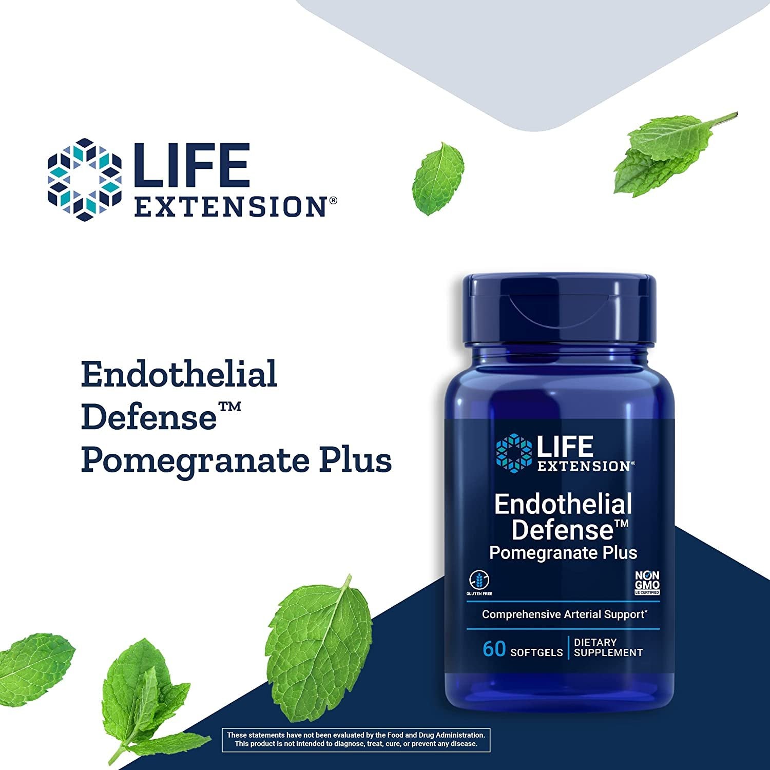 Life Extension Endothelial Defense Pomegranate Plus – Heart Health Support Starts with Your Blood Vessels – Gluten-Free, Non-GMO – 60 Softgels