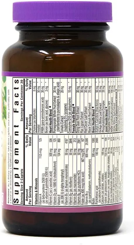 Bluebonnet Nutrition Age-Less Choice Whole Food-Based Multiple for Women 50+, Iron, Dairy & Gluten-Free, Kosher Certified, Vegetarian Friendly, Pink/Purple, 90 Count