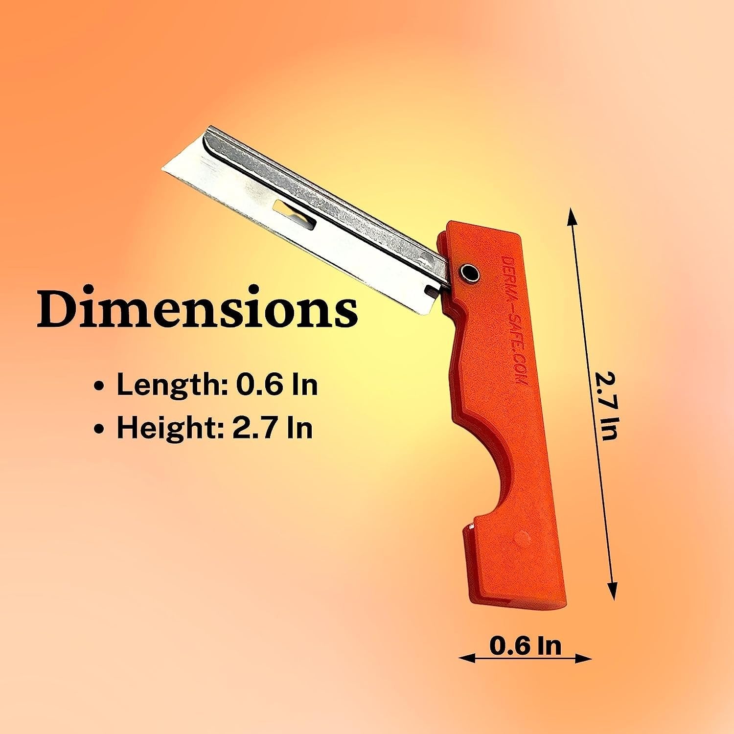 Derma-Safe Folding Utility Razor for Survival Utility and First Aid Kits - Mini Pocket Foldable Razor Blade, Folding Scalpel, (Orange) 10-Pack