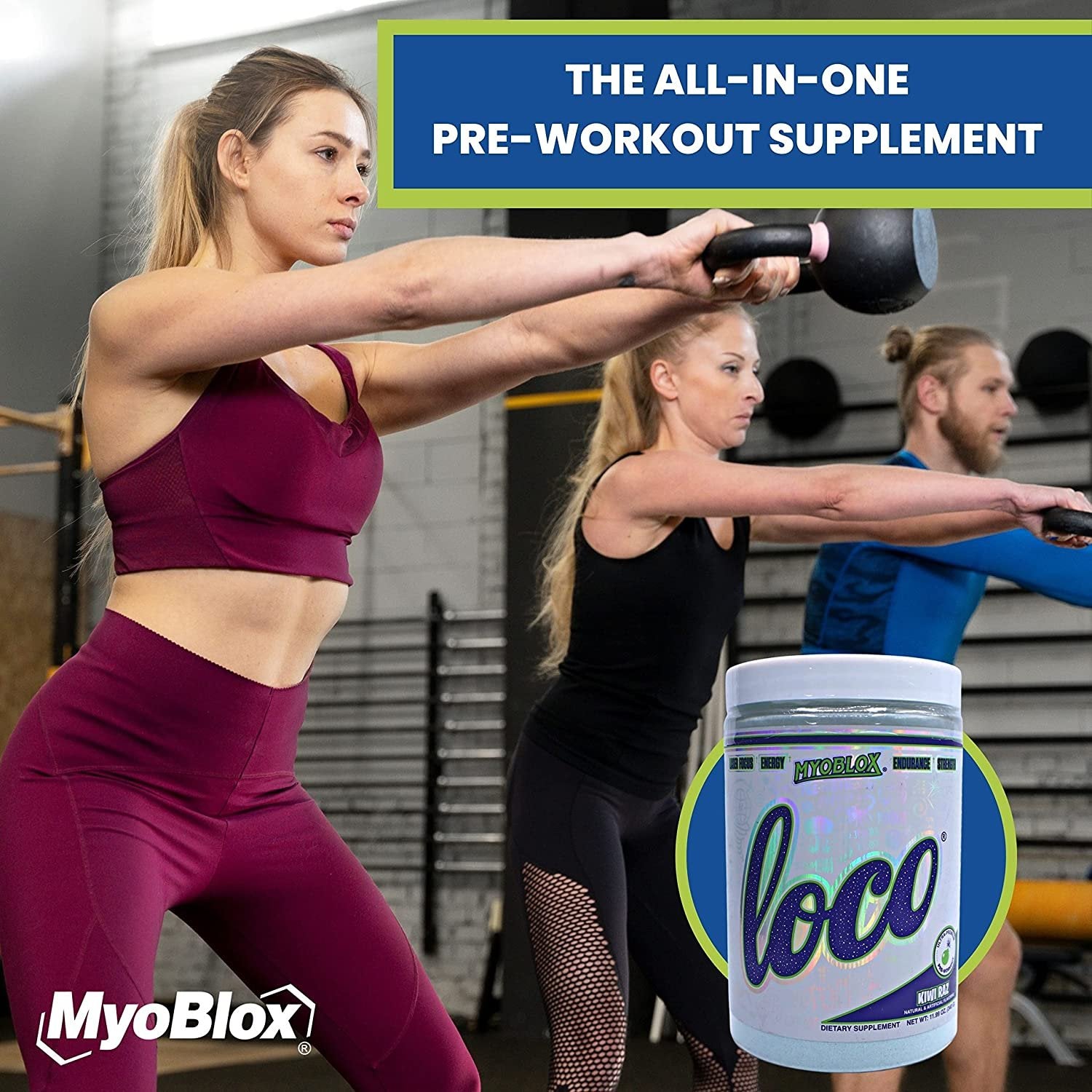 MyoBlox Loco Kiwi Raz Pre Workout - Preworkout for Men & Women | Workout Energy Drink for Energy, Focus, & Intensity | 40 Servings of Sports Nutrition w Worldwide Nutrition Multi Purpose Key Chain