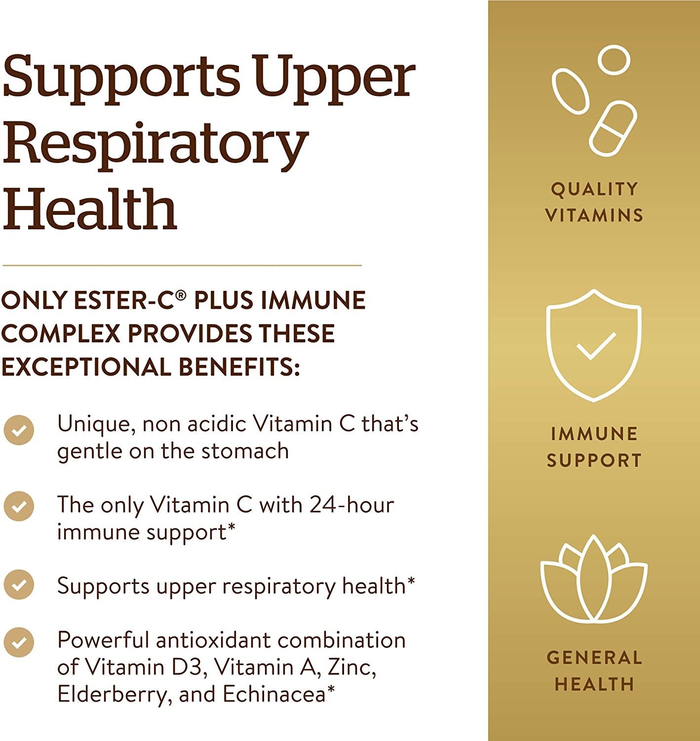 Solgar Ester-C Plus Immune Complex, 90 Softgels - 24-Hour Immune Support - Supports Upper Respiratory Health - Plus D3, Zinc, Elderberry & Echinacea - Non-GMO, Gluten Free, Dairy Free - 45 Servings