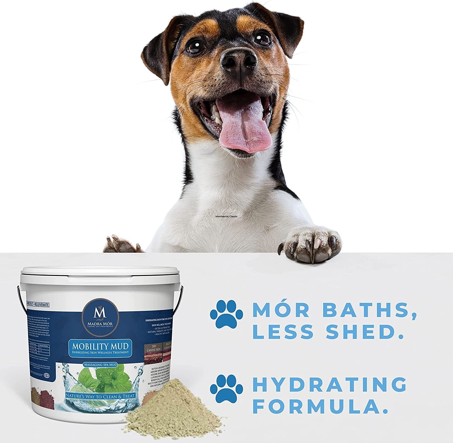 Worldwide Nutrition Madra Mor Mobility Dog Essentials Mud Bath | Dog Bath Spa Treatment for Dog Arthritis Pain Relief | Anti Itch for Dogs Wash for Dog Grooming | 7.5lb Pail w Multi Purpose Key Chain