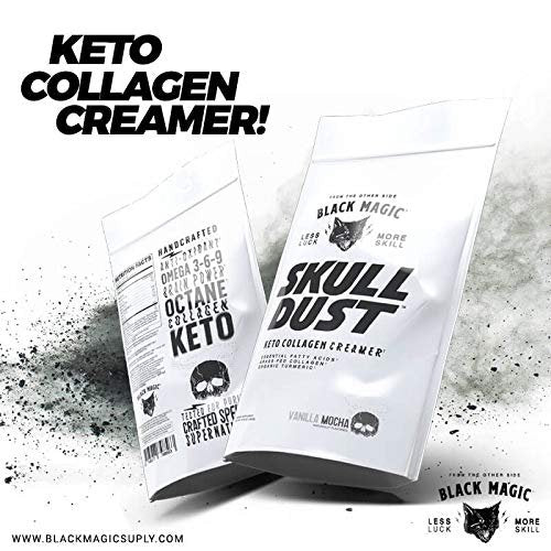 Black Magic Supply Skull Dust Keto Collagen Coffee Creamer - 20 Servings - Vanilla Mocha - 440g