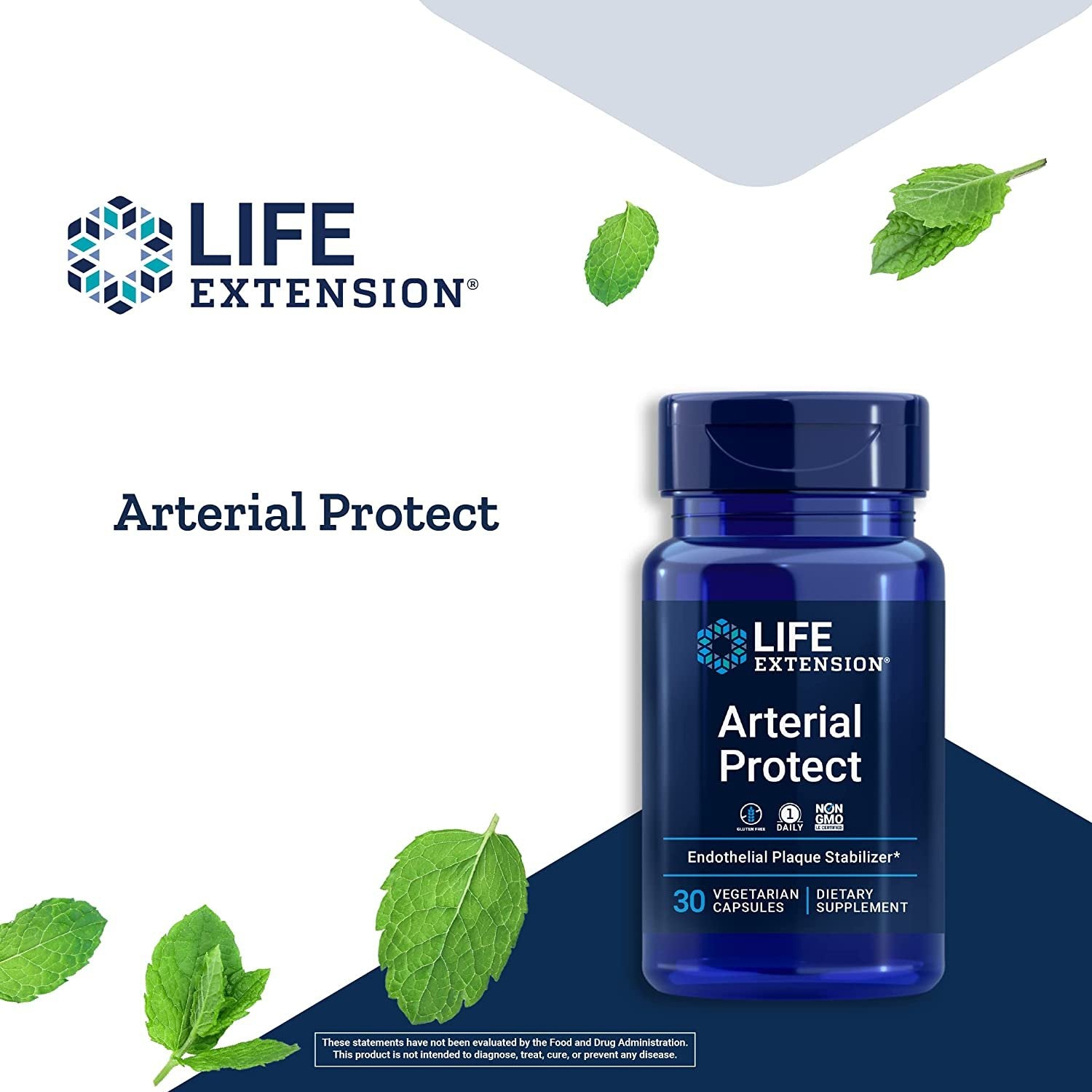 Life Extension Arterial Protect -For Blood Pressure and Vascular Health Support -Gotu Kola and Pycnogenol French Maritime Pine Bark Extracts - Non-GMO, Gluten-Free - 30 Vegetarian Capsules