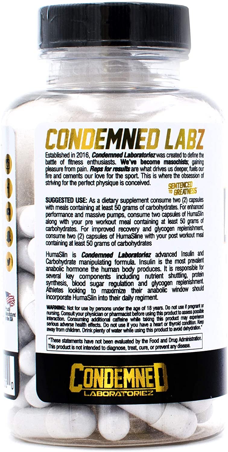 Condemned Labz, HUMASLIN, Glucose Disposal, Carb-Compliment, Limit Fat Gain Supplement - 60 Capsules