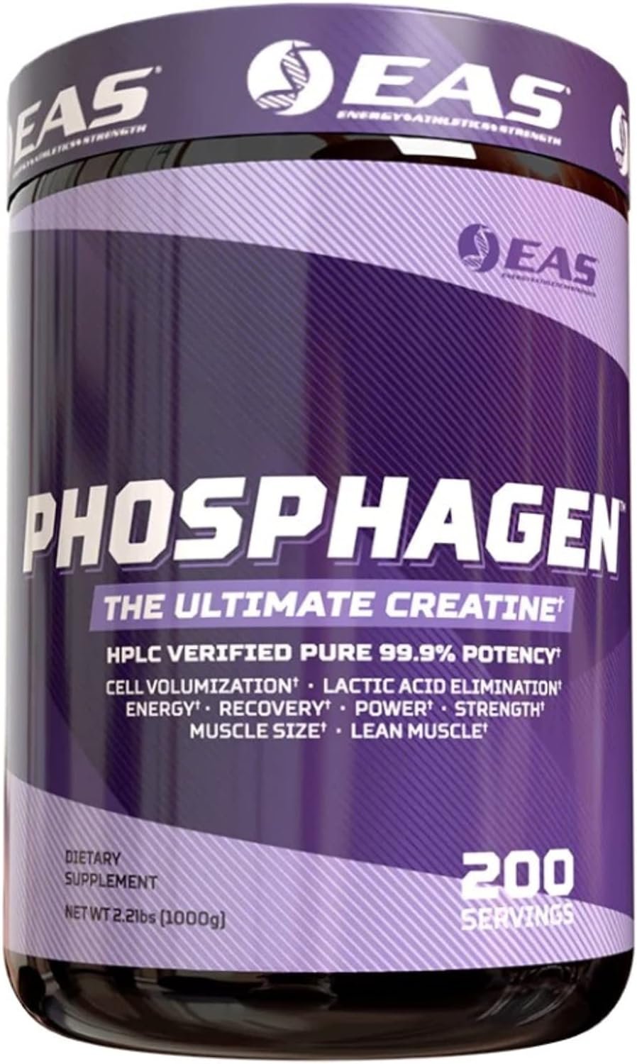 EAS Phosphagen Ultimate Creatine Powder | Power, Strength, Muscle Size, & Cell Volumization | Pure 99.9% Potency | 200 Servings (Unflavored)