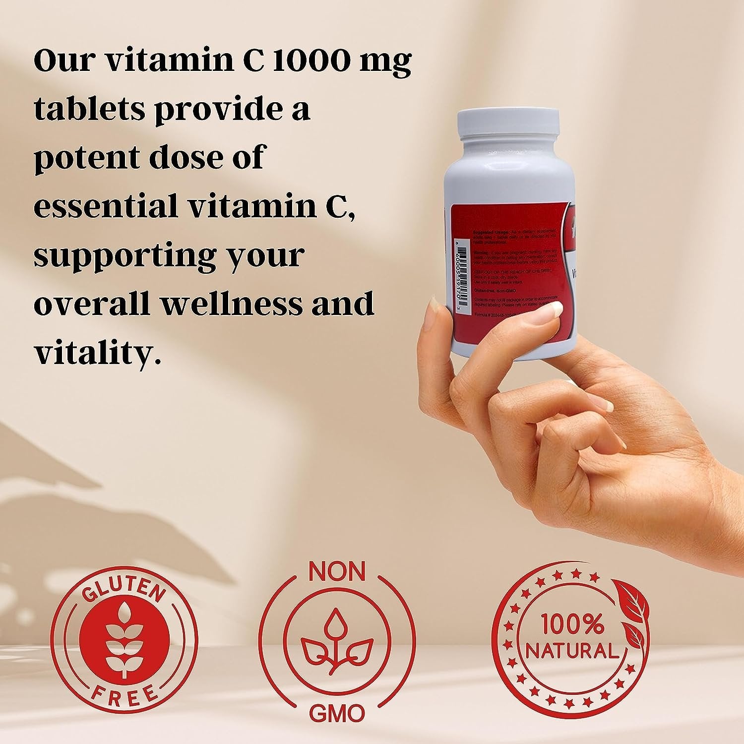 Dr. Sandi's Vitamin C 1000mg - High-Potency Ascorbic Acid Tablets for Superior Antioxidant Support - Ascorbic Acid Vitamin C for Overall Vitality - Vit C 1000mg, 100 Count Vitamin C Tablets