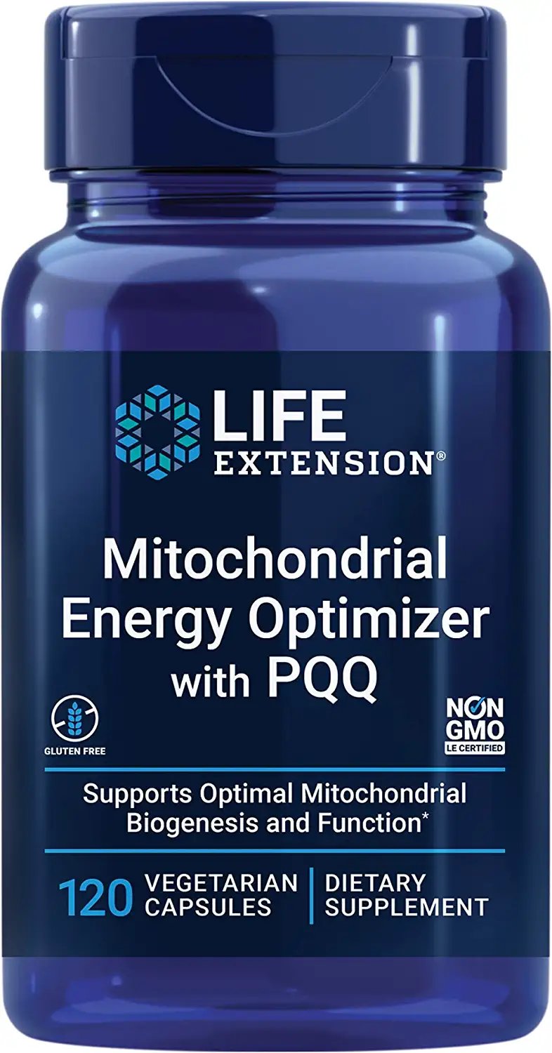 Life Extension Mitochondrial Energy Optimizer with PQQ – For Heart & Brain Health, Energy Management and Anti-Aging - Gluten-Free, Non-GMO, Vegetarian – 120 Capsules