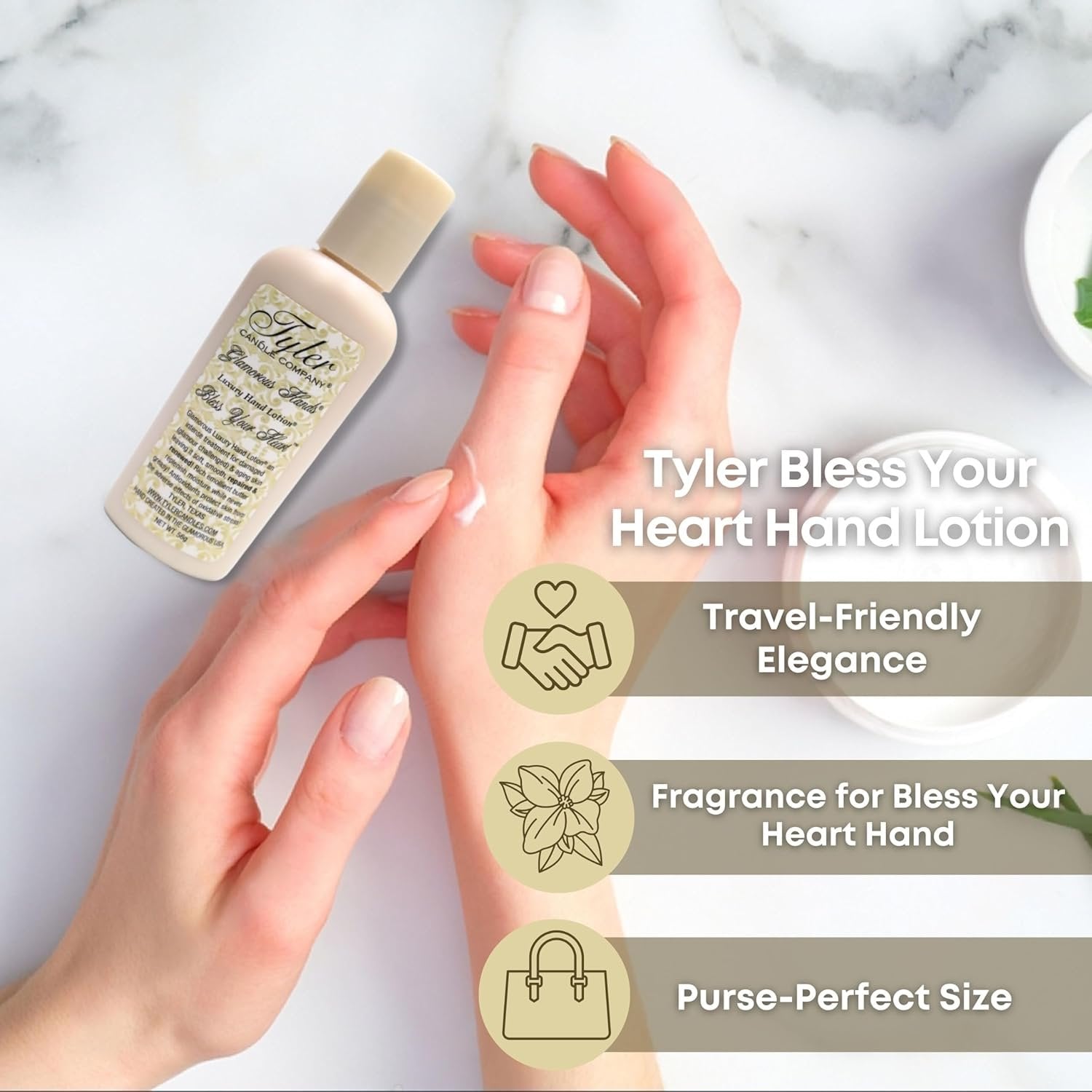 Worldwide Nutrition Bundle, 2 Items: Tyler Bless Your Heart Hand Lotion - Scented and Small Hand Cream For Dry Hands- 2 Oz Travel Size Luxury Hand Moisturizer and Multi-Purpose Key Chain