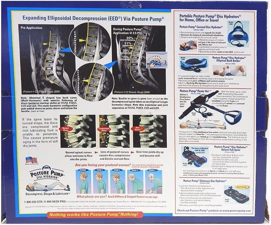 POSTURE PUMP Relief for Low Back Pain Elliptical Back Rocker™ DISC HYDRATOR (Model 2000)