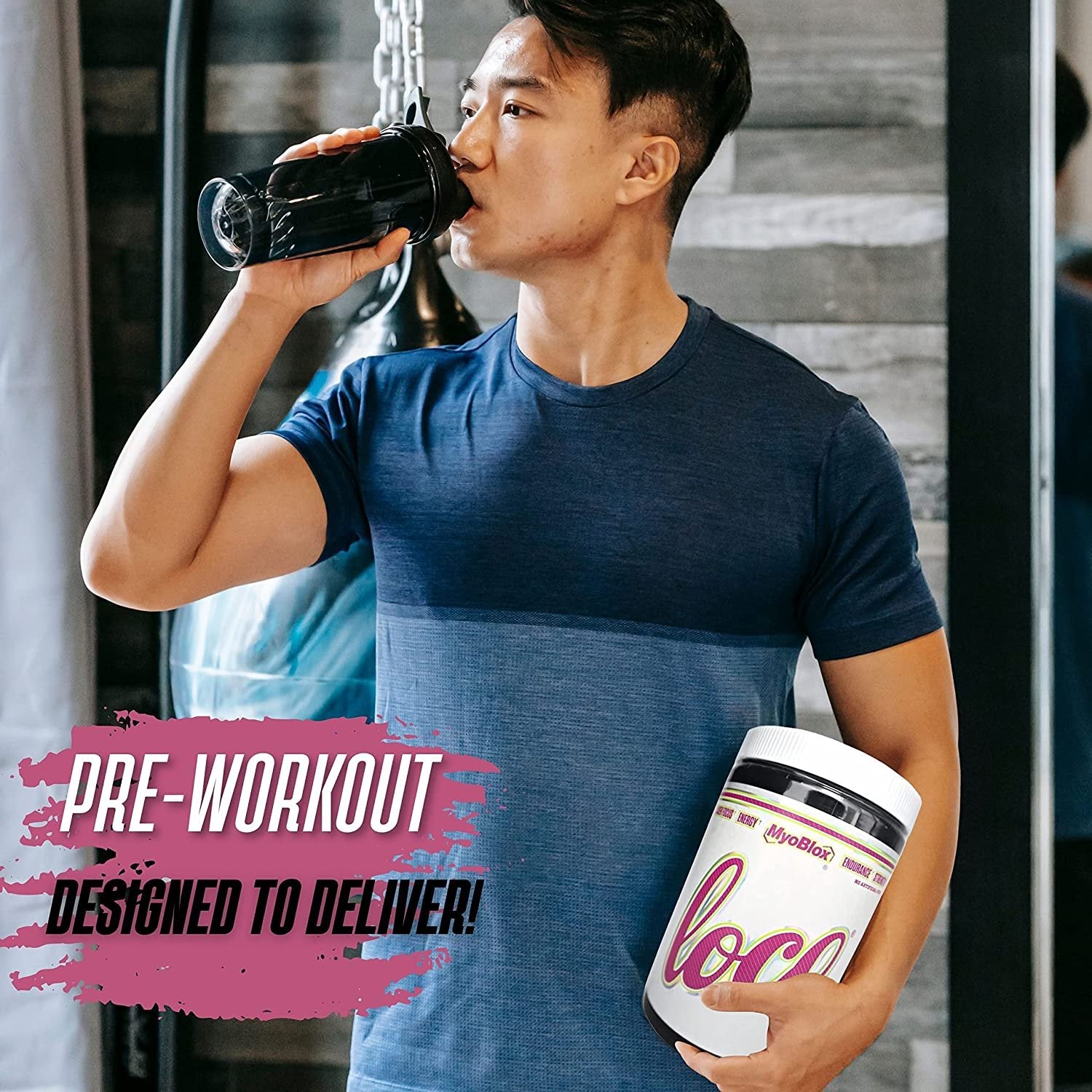 MyoBlox LOCO Pre-Workout Nitric Oxide Booster | Supports Muscle Pumps & Enhanced Vascularity | for Energy, Focus & Intensity | 400mg of Natural Caffeine per Scoop (Melon Drop) with Bonus Key Chain