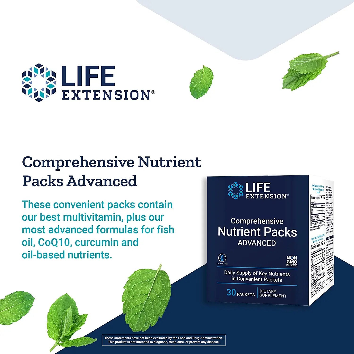 Life Extension Comprehensive Nutrient Packs Advanced - Oil-based Nutrients - Multivitamin & Minerals Supplements with Omega-3, CoQ10 For Health And Longevity – Gluten Free, Non-GMO - 30 Packets
