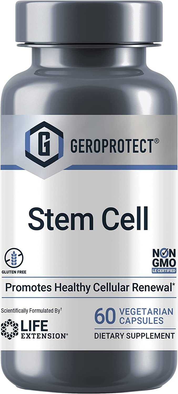 Life Extension GeroProtect Stem Cell - Healthy Cell Support Plant-Based Nutrients Formula Supplement Pills for Anti-Aging & Longevity - Non-GMO, Gluten-Free, Vegetarian - 60 Capsules