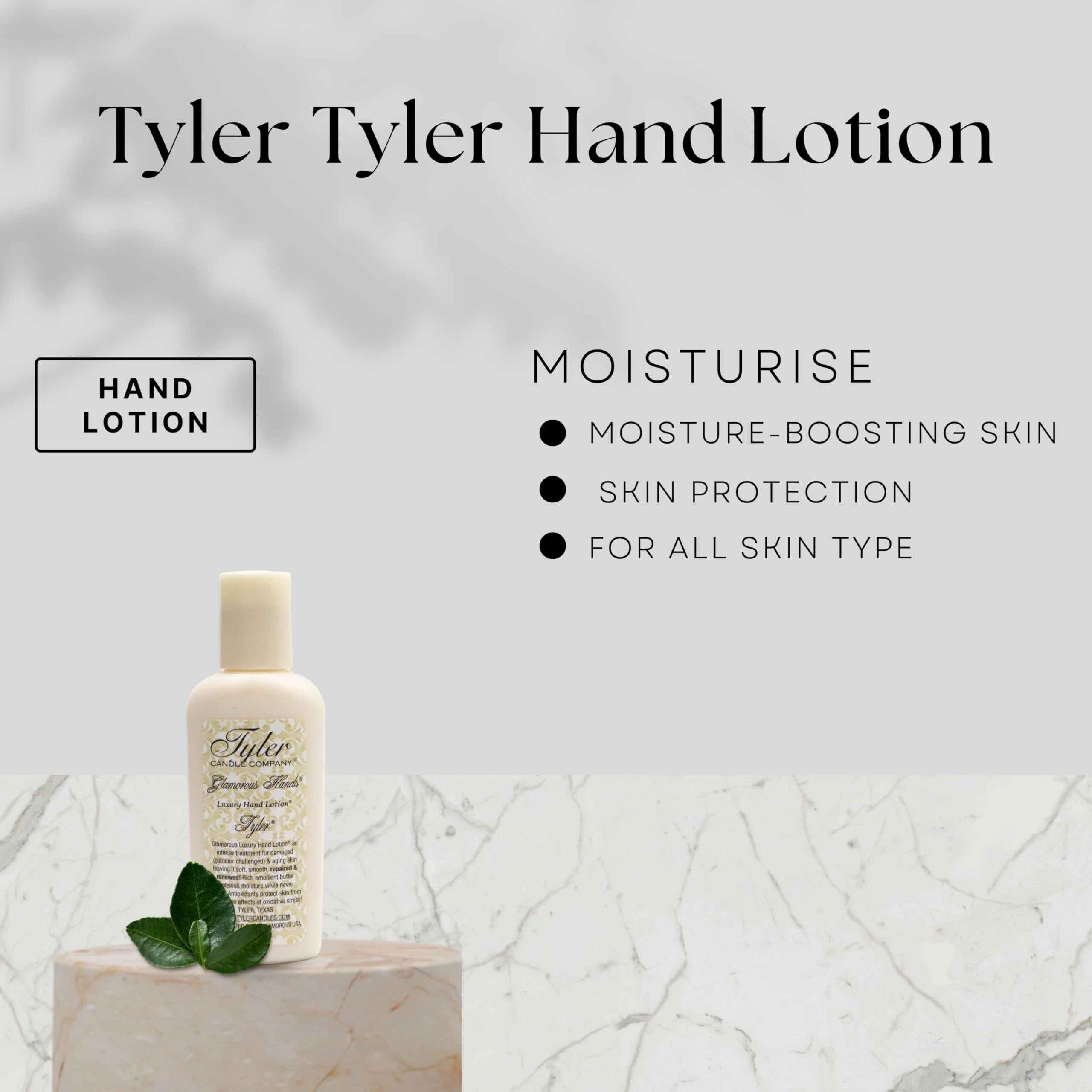 Tyler Hand Lotion - Tyler Scented and Small Hand Cream For Dry Hands with Moisture-Boosting Skin - 2 Oz Travel Size Luxury Hand Lotion and Multi-Purpose Key Chain
