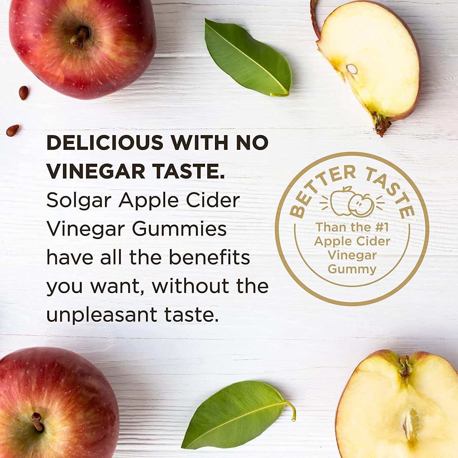 Solgar Apple Cider Vinegar 1000 mg Gummies, Great-Tasting Raspberry Pomegranate Flavor, Plus Vitamin B12, Supports Energy Metabolism, Non-GMO & Vegan, 25 Servings, 50 Count