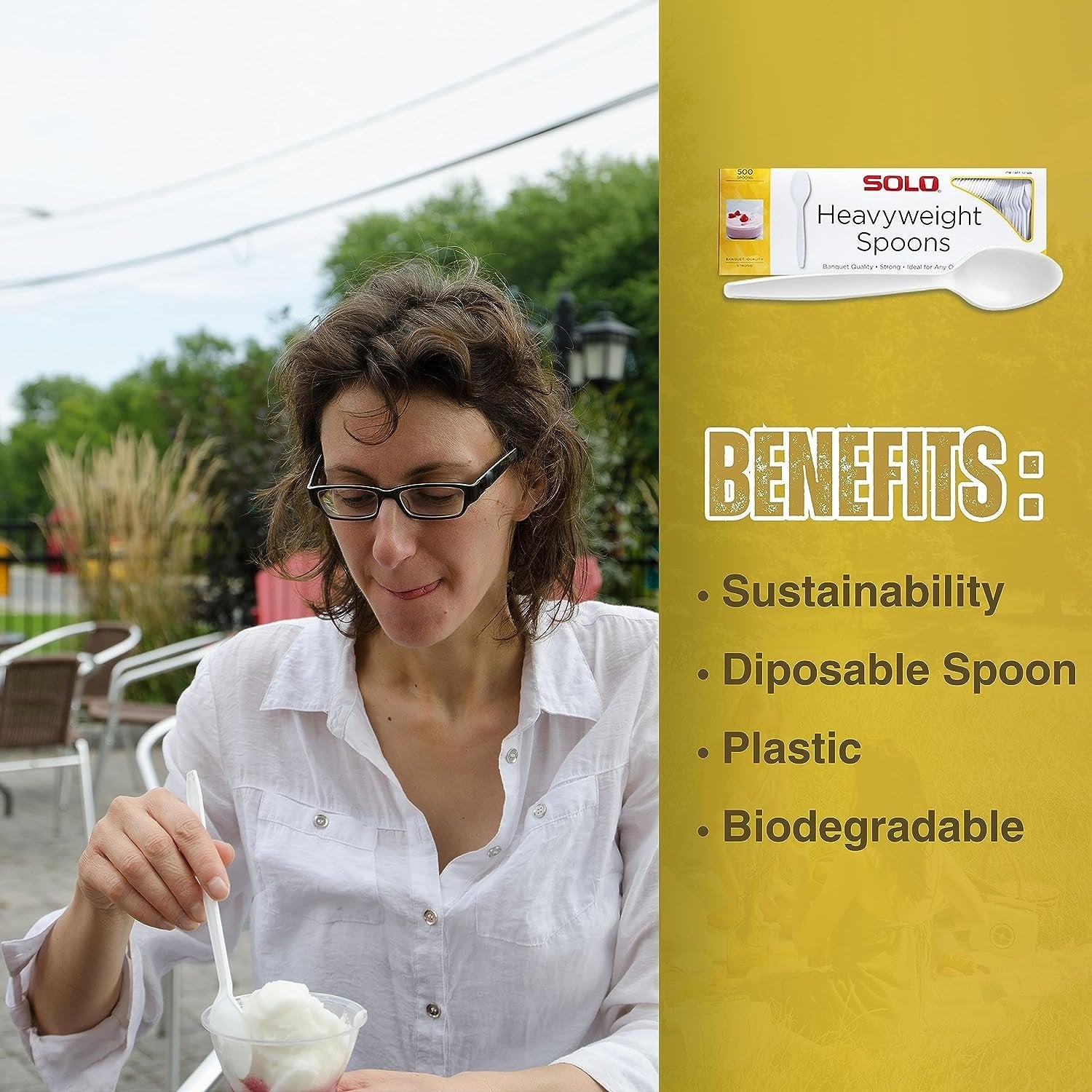 Solo Heavyweight Disposable 6-inch White Spoons Plastic Cutlery - 1 Box of 500ct with WWN Multi-Purpose Keychain