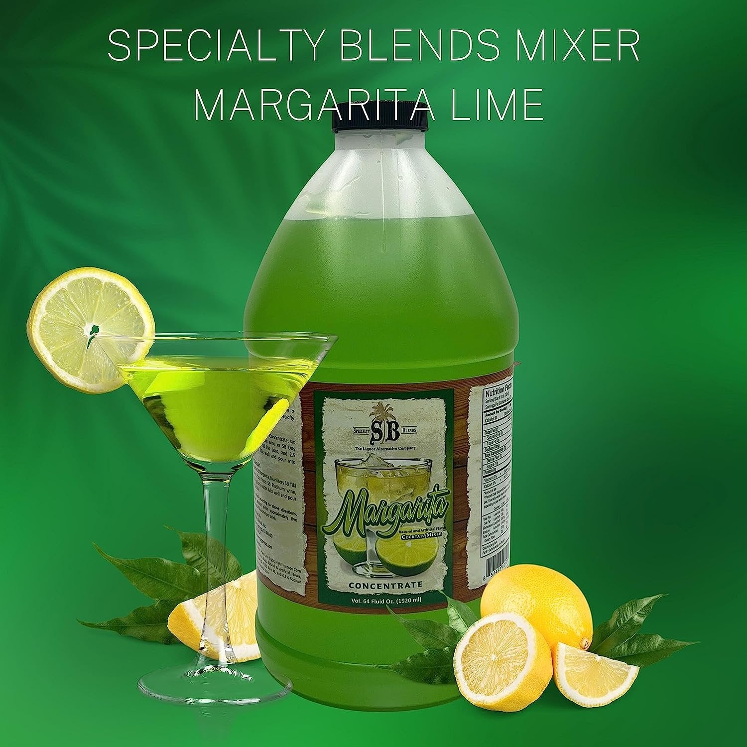 Specialty Blends Margarita Lime Drink Mixers And Syrups - Margarita Mix Lime Concentrate, Organic Lime 1/2 Gallon Drink Mix (Pack of 1) - with Bonus Worldwide Nutrition Multi Purpose Key Chain