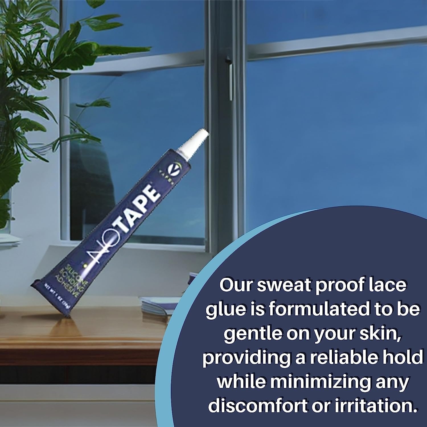 Vapon No Tape Liquid Hair Glue Adhesive - Waterproof, Very Strong Hold, Ideal Bold Hold Lace Glue - 1.0oz with Bonus Worldwide Nutrition Multi-Purpose Key Chain