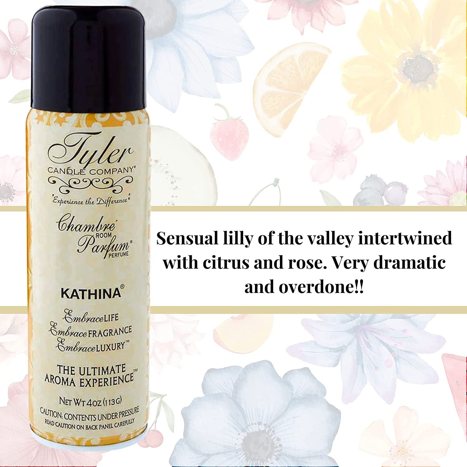 Tyler Candle Company Kathina Signature Fragrance Chambre Parfum - Luxury Kathina Scent Air Freshener Spray - The Ultimate Aromatic Experience - Home Essentials - 4 Oz Container with Bonus Key Chain