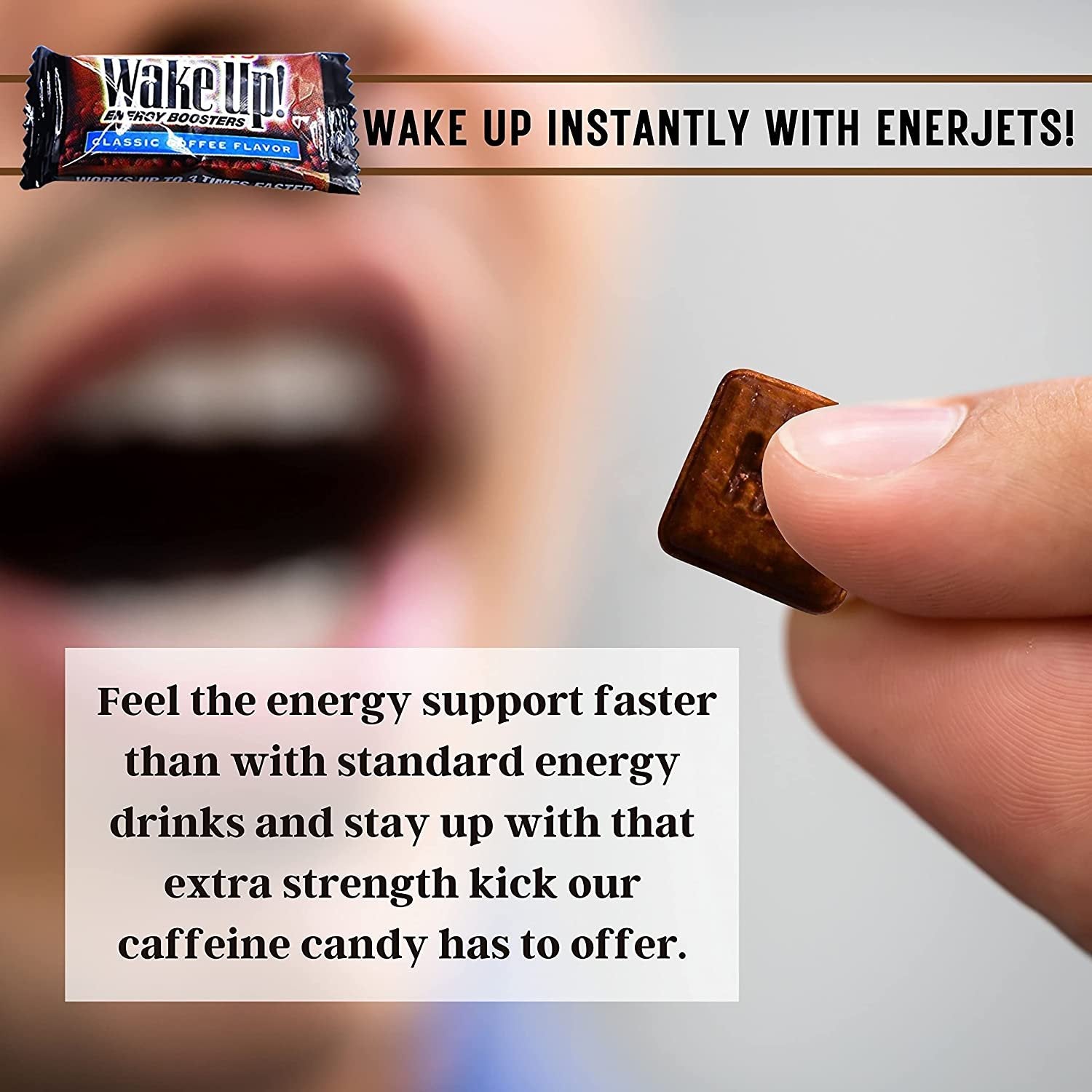 Worldwide Nutrition Enerjets Wake Up Energy Booster Caffeinated Drops - Instant Coffee Energy Supplements - Classic Flavor Pack of 3, 12 Drops Per Package with Worldwide Multi Purpose Key Chain